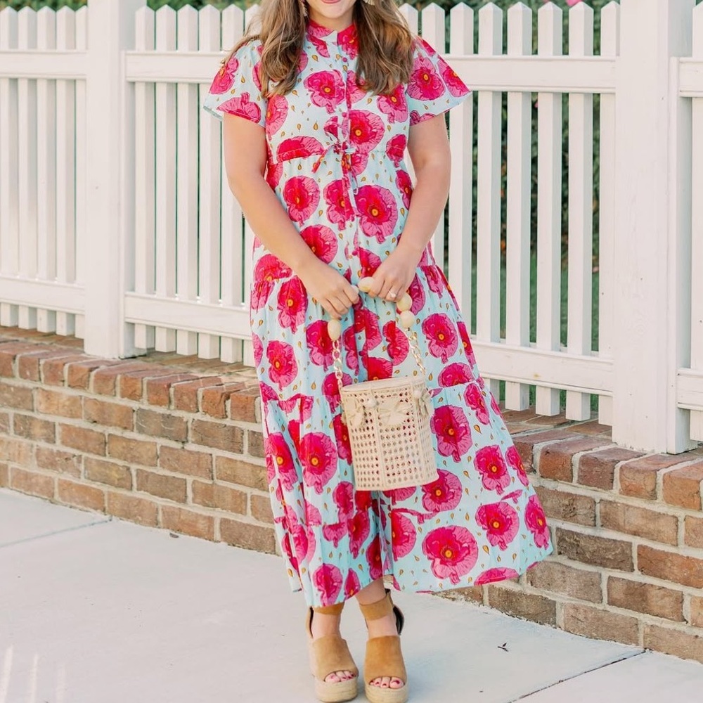 Floral Pink Maxi Dress